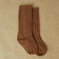 Brown Organic Ribbed Socks