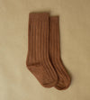 Brown Organic Ribbed Socks
