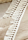 Fringe Sandstone Muslin Swaddle Blanket