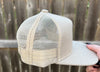 Khaki Flat Bill Hat with Mesh Back