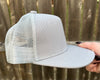 Light Grey Flat Bill Hat with Mesh Back